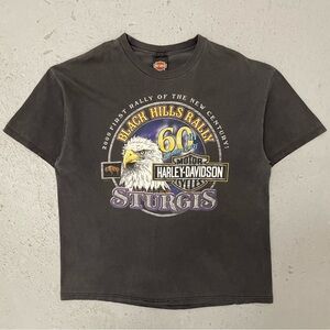 Vintage 2000 Harley Davidson Motorcycles Sturgis Rare Double Sided Biker T Shirt